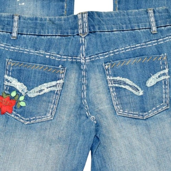 NWT Vintage Be Good Denim Embroidered Flare Denim Jeans - Picture 5 of 8